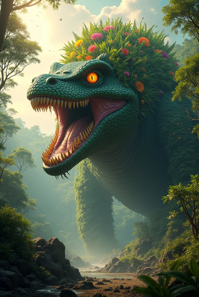 A giant monster with characteristics of the state of Mato Grosso