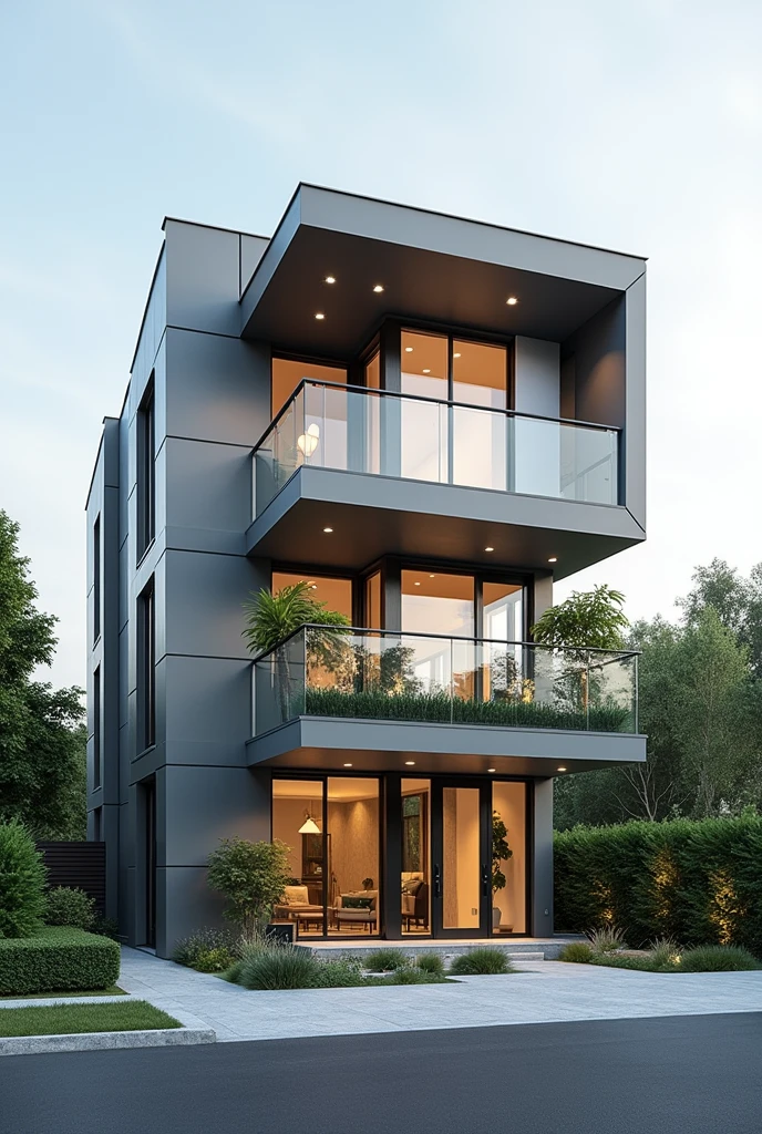 two floors modern residential building