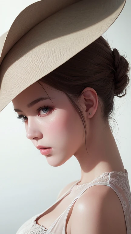 Highest quality, shape, Very detailed, In detail, High resolution, 8k wallpaper, Perfect dynamic composition, Beautiful attention to detail, woman's fashion summer,Short Bob Hair,Small Breasts Natural Color Lip, Bold sexy pose,smile,Harajuku、20-year-old girl、cute、sexy shot looking at camera