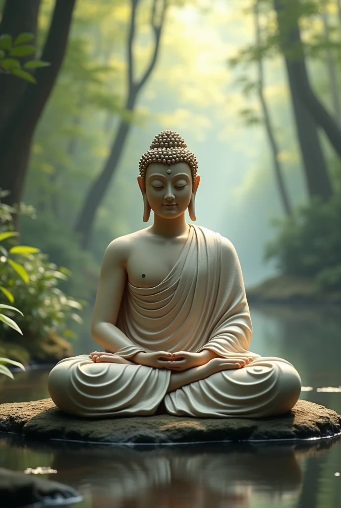 Buddha meditates