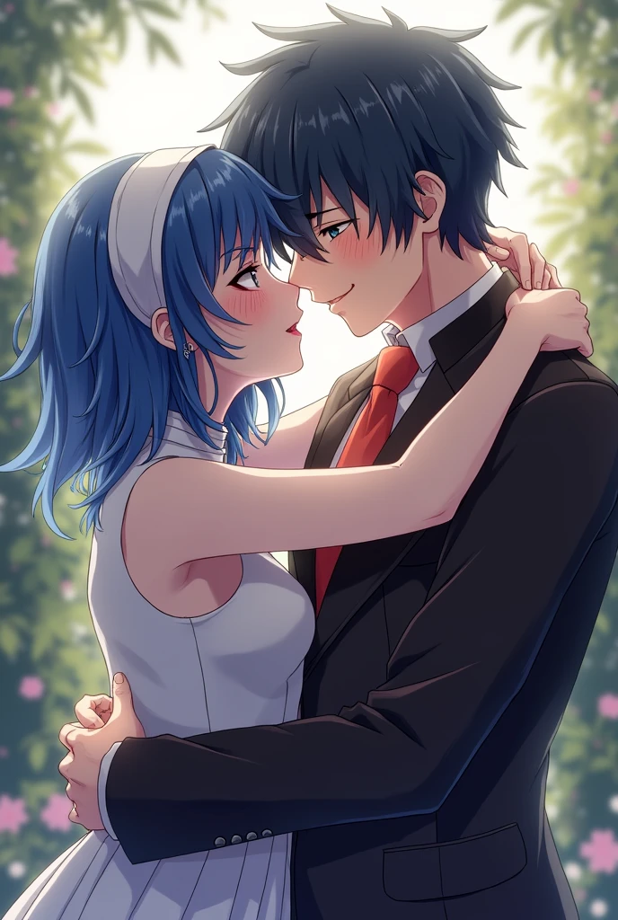 Create xenovia fourth(high school dxd) kissing kiba yuuto(high school dxd) in the mouth