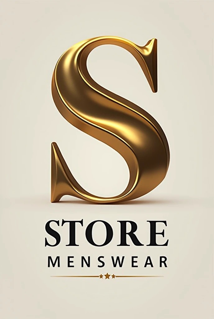 Modern stylish menswear store logo with gold S accents.men store