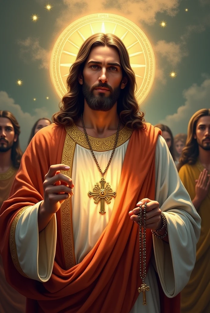 Laberadas of Pentecost, Jesus holding a rosary in his hand and with writing somewhere "Do not erase the Spirit " in Brazilian Portuguese the phrase