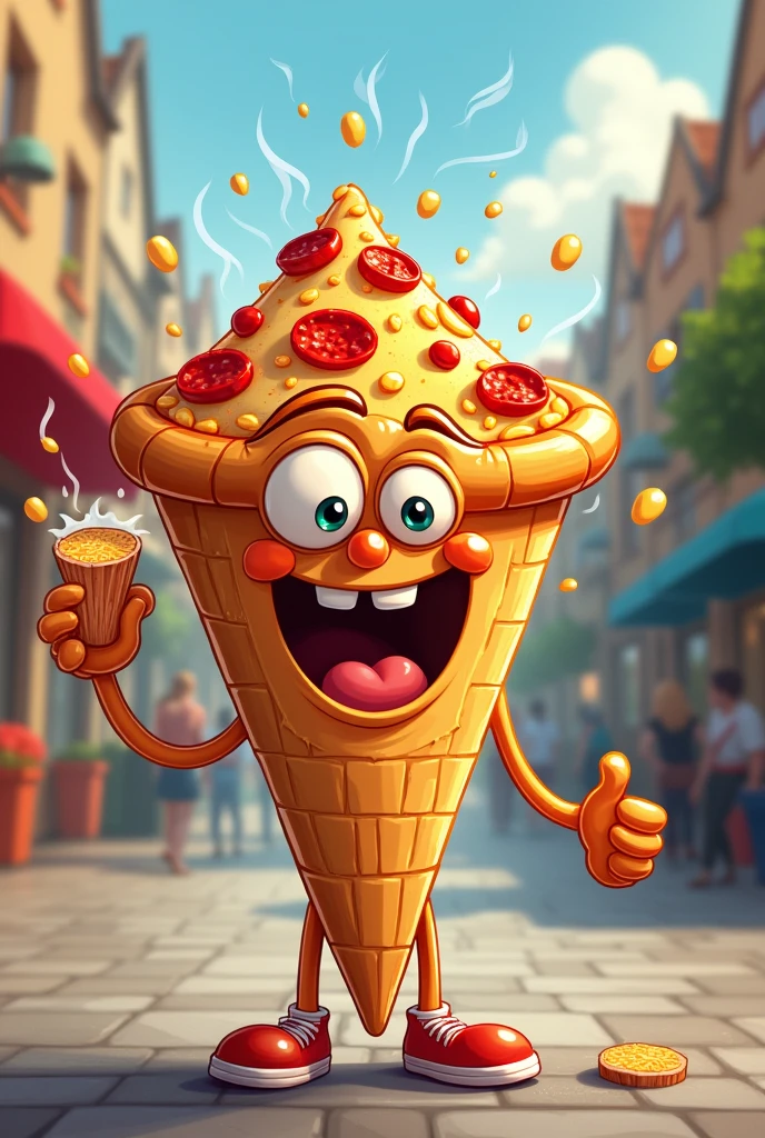 Can you make me a pizza in a cone?, in a funny way to make a meme, Putting the price at 35bs You can do it in a funny way, putting the price of Bs. 35