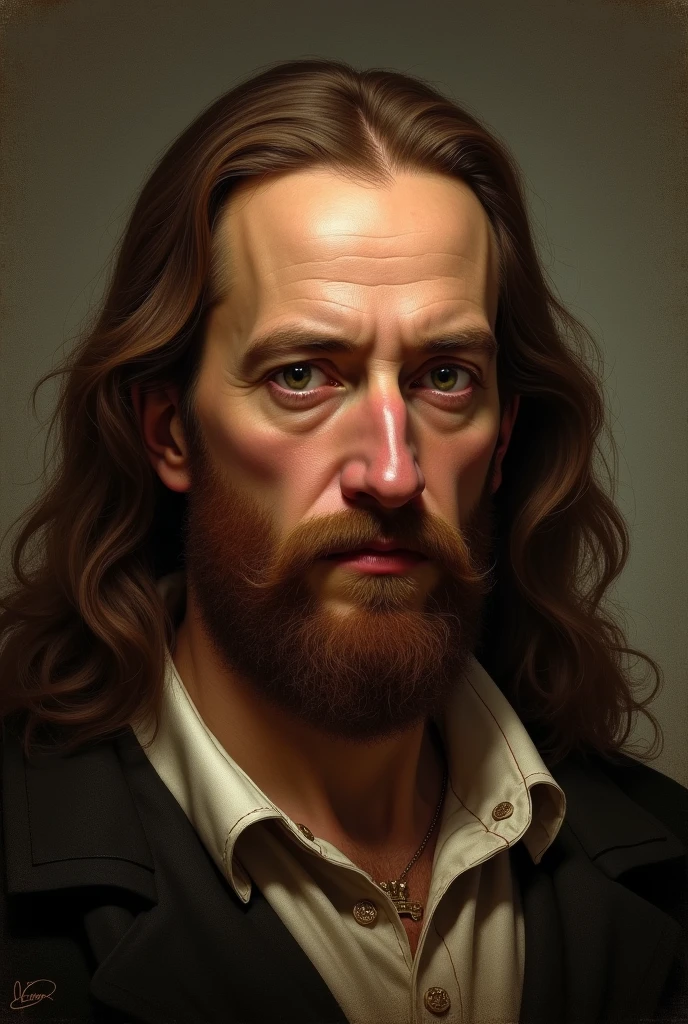 Leonardo Da Vinci looking straight ahead