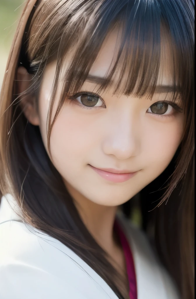 best quality, face focus, soft light, ultra high res, (photorealistic:1.4), RAW photo,(Shinozaki Ai), (fair skin), (kawaii),
1 Japanese girl, solo, cute, smile, (pupil, lights in the eyes), detailed beautiful face, Medium-sized breasts,(high resolution detail of human skin texture),(long hair),(portrait), upper body, white traditional kimono