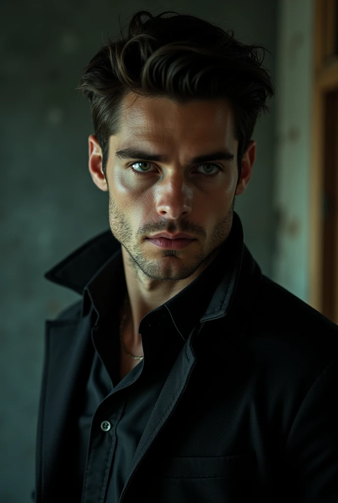 Stefan Salvatores looking straight ahead, true-to-life portrayal, movie scene