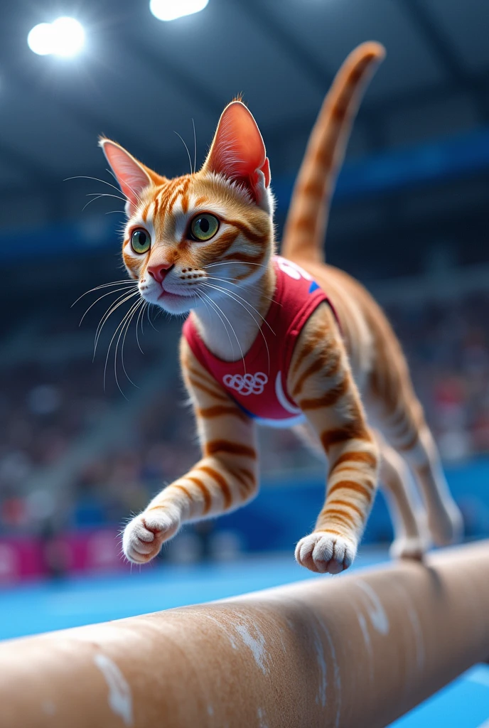 a cat at the 2024 Olympics in artistic gymnastics