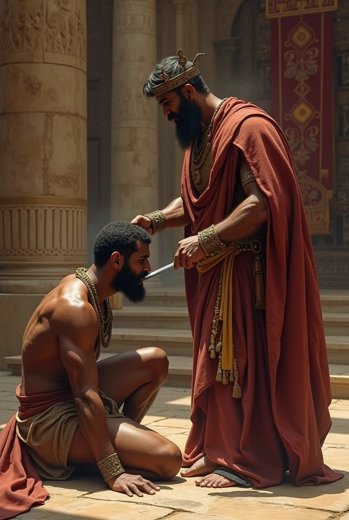 Hammurabi cuts off a slave's ear