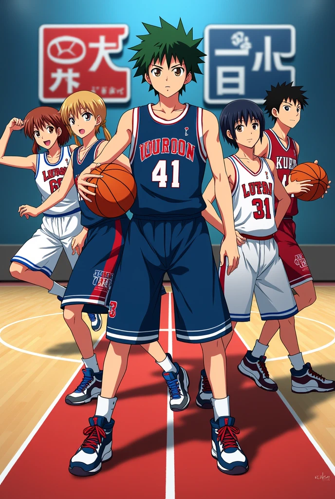 create a poster of the original kuroko no basket series related to the original characters 



