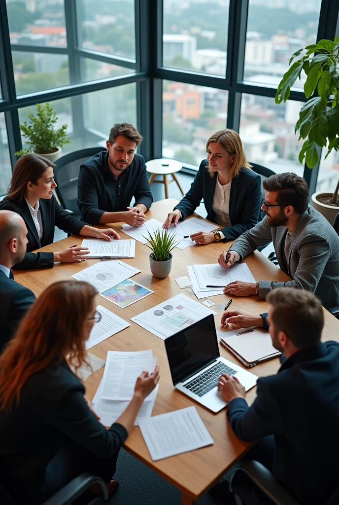 People at a table planning