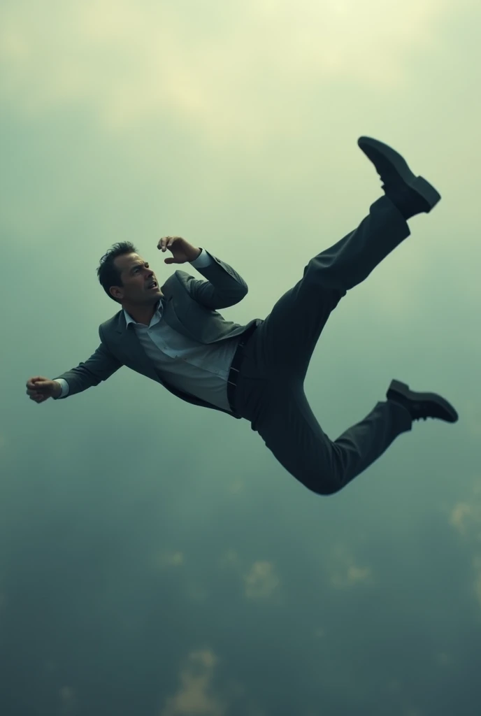A man seen from the side falling