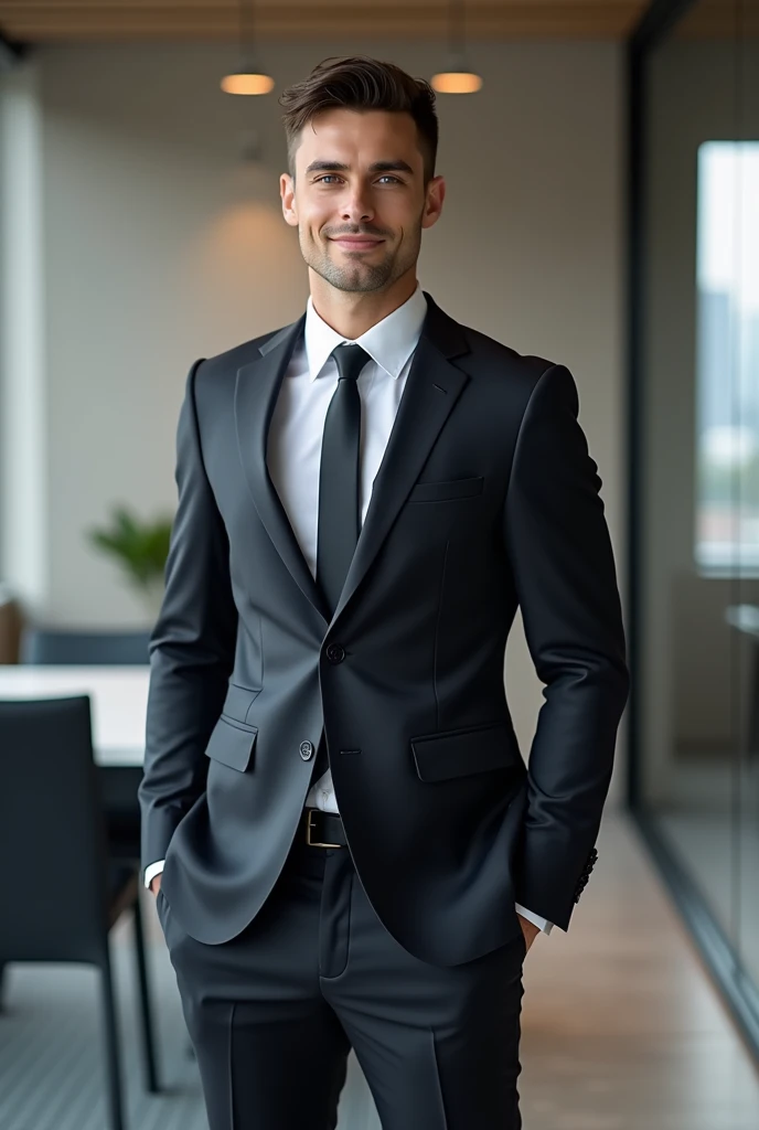 I need a photo of myself in a suit as if I were in an office