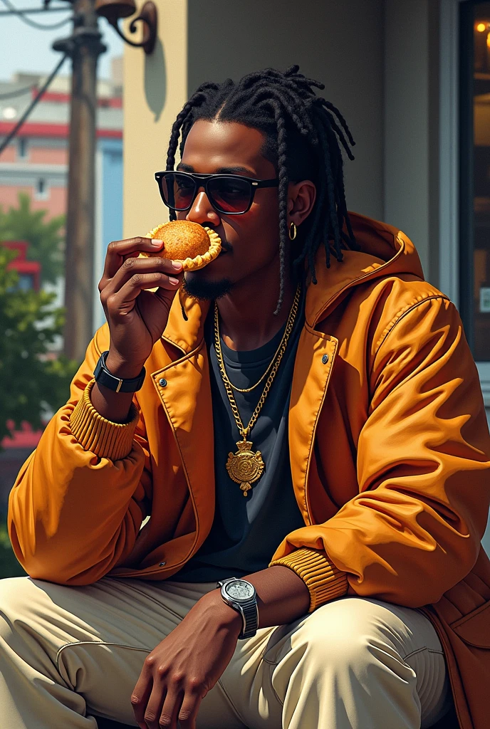 Eazy E eating empanadas