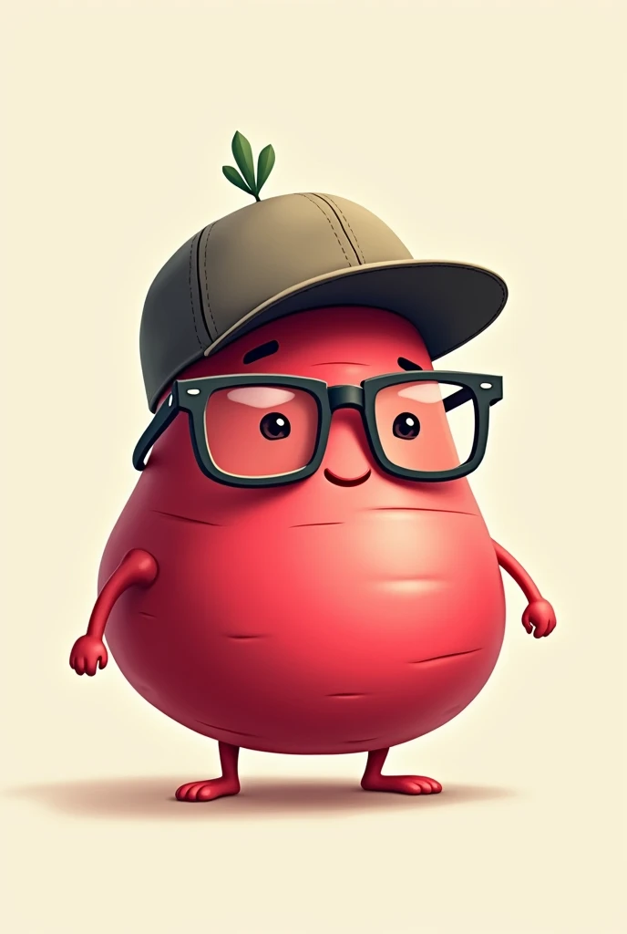 radish with glasses and cap