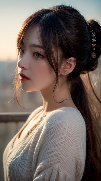 Highest quality, shape, Very detailed, In detail, High resolution, 8k wallpaper, Perfect dynamic composition, Beautiful attention to detail, woman&#39;s fashion summer,Short Bob Hair,Small Breasts Natural Color Lip, Bold sexy pose,smile,Harajuku、20-year-old girl、cute、sexy shot looking at camera