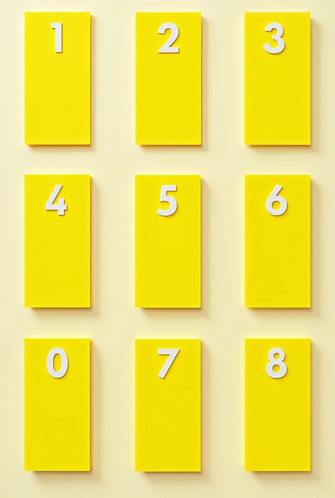 Generate an image with yellow police evidence markers numbered for printing and cutting