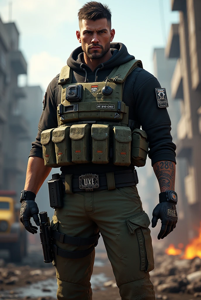 Create a male free fire character in 4k