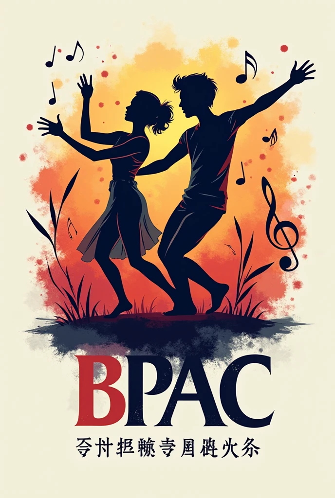 Create me a artistic logo with the abbreviation "BPAC" AND ITS MEANING "BINHI PERFORMING ARTS CLUB" ARTISTIC!! IT MUST HAVE SHOWN SINGING AND DANCING