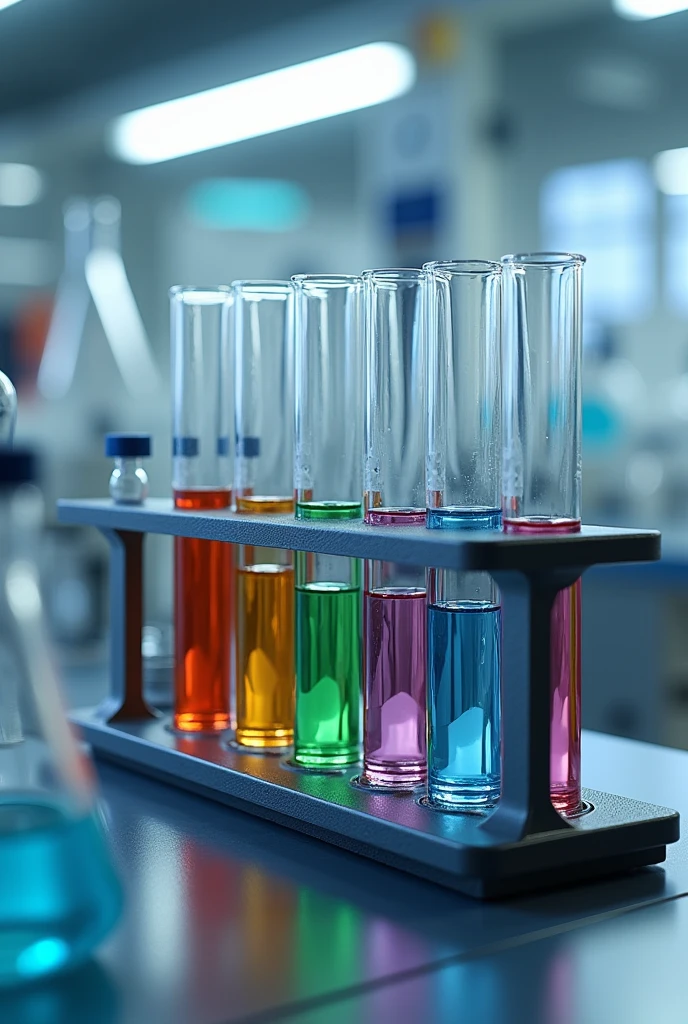 please create an image of a rack with test tubes