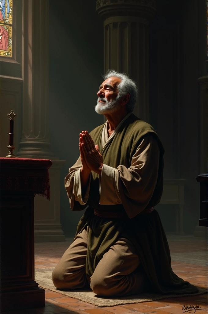 A man praying to God