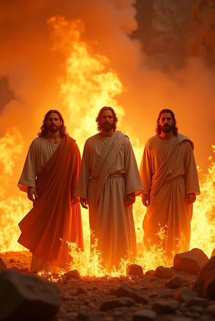 Four men in the fire, one is Jesus, and they don't get burned