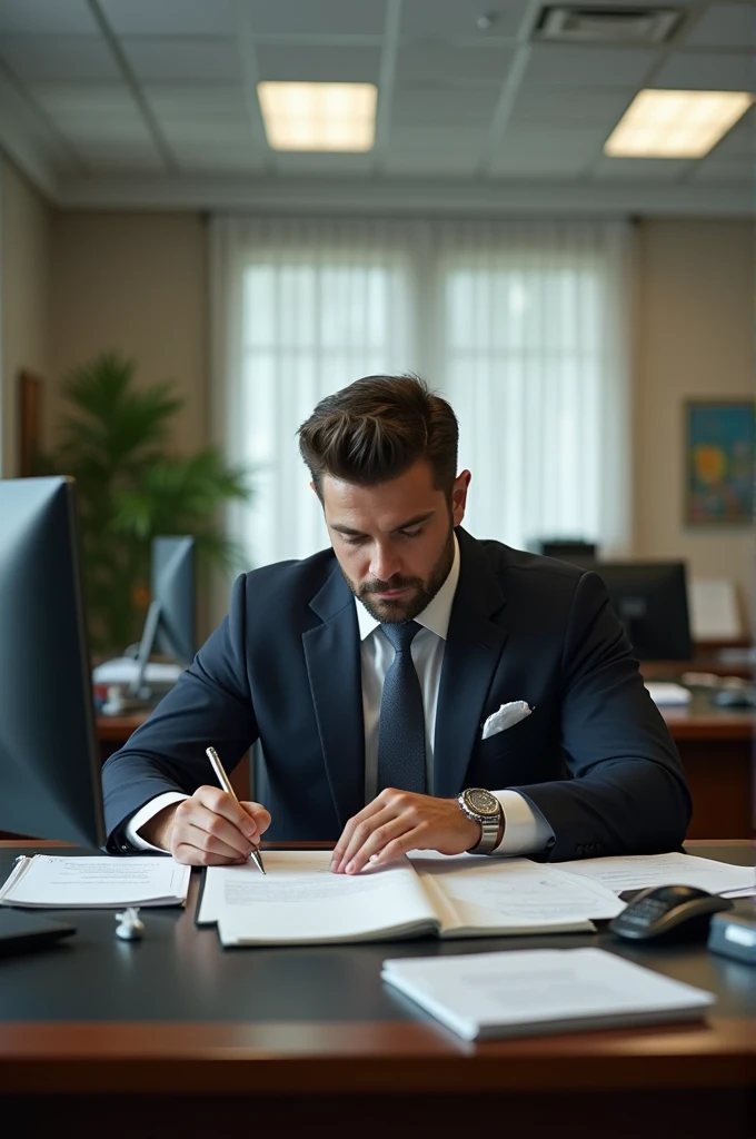 A delegate sitting in the office
