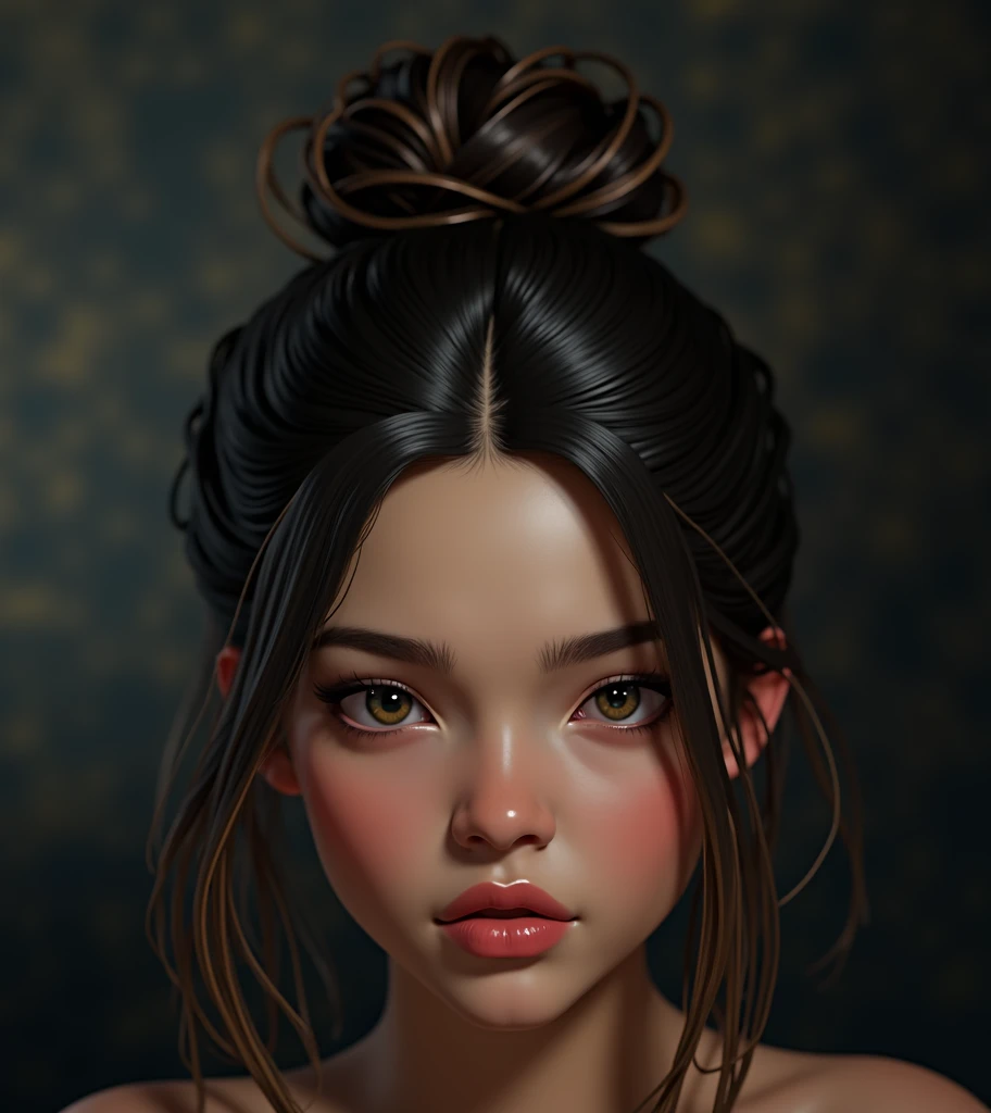 Full portrait of a young and beautiful model, smiling, skin pores, dramatic lighting, ambient occlusion, High level of detail, intricate skin details, skin imperfections, beautiful face and fascinating eyes, sharp details, Hyper realistic, sharp focus, perfect detailed anatomy, perfect and detailed face, perfect details, eyes, Octane rendering, 8k, masterpiece, Maximum quality.
