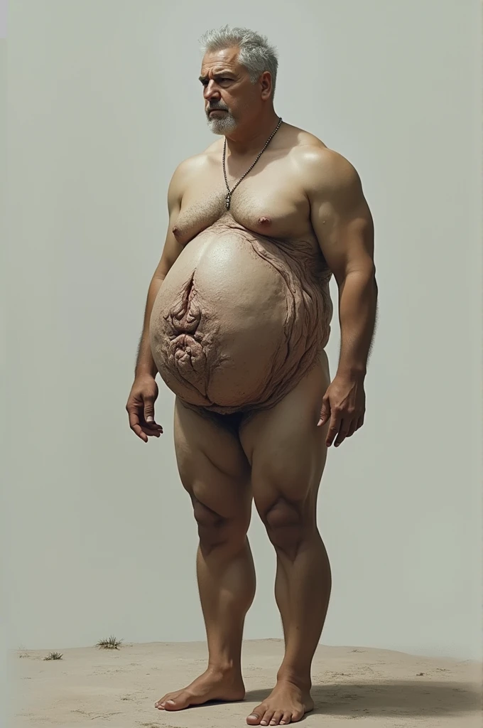 Naked man and bump