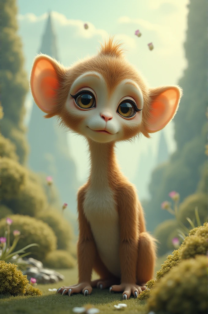 A monkey with a giraffe head