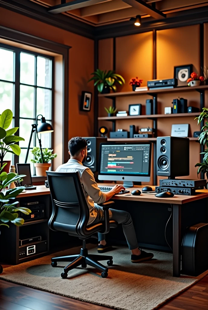 create a s studio imagine with PC and mic