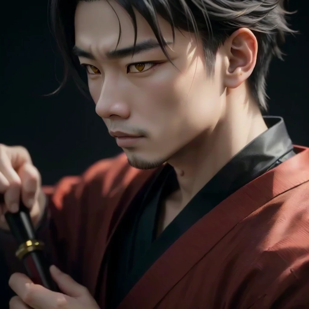 ASIAN MAN WITH YELLOW CAT EYE