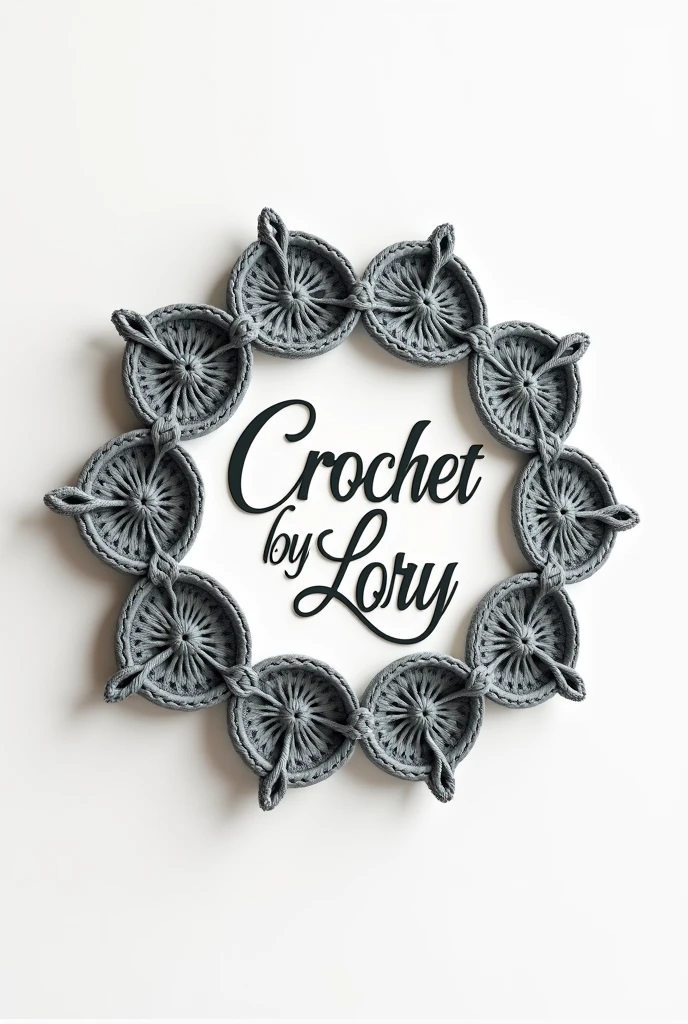 Imagine a logo named Crochet by Lory 4D ultra realistic 