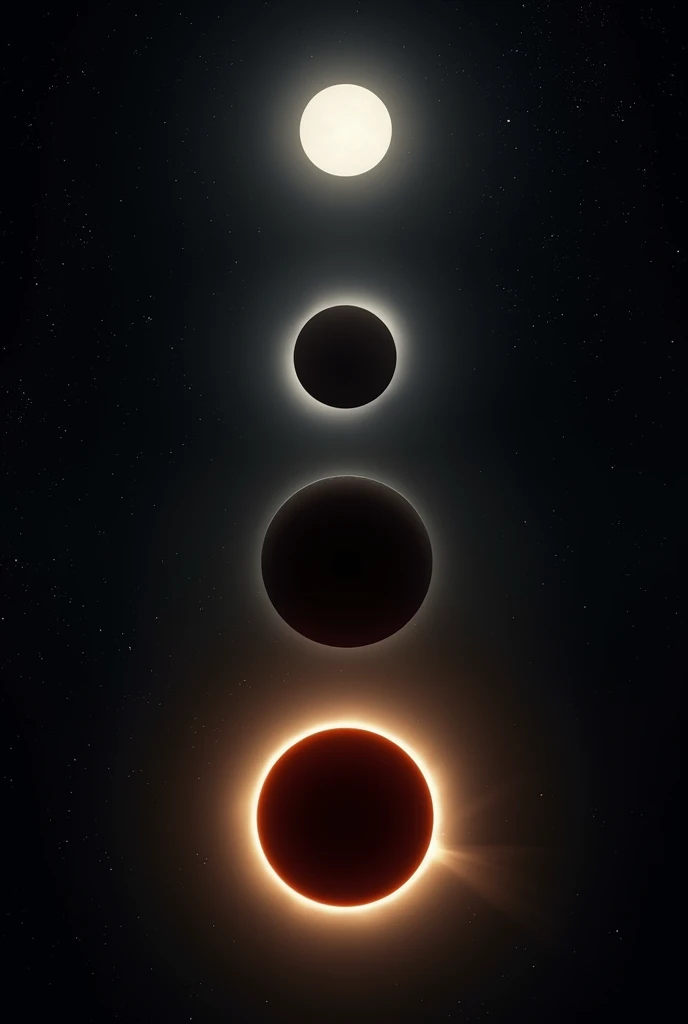 Step by step of a lunar eclipse