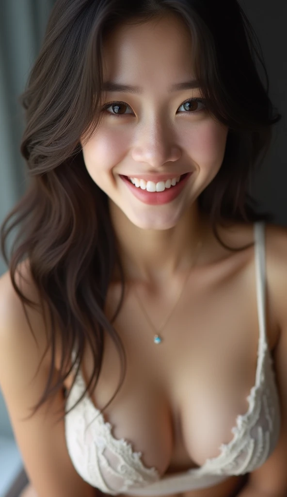 highest quality, masterpiece, ultra high resolution, (realistic:1.4), (close portrait) RAW photo, 1 girl, high school girl, hold a glass, masterpiece, realistic pictures, japanese pictures, fuji negative film, saturation, contrast, Pocari Sweat Advertisement ((small breasts)),((smile showing teeth)),