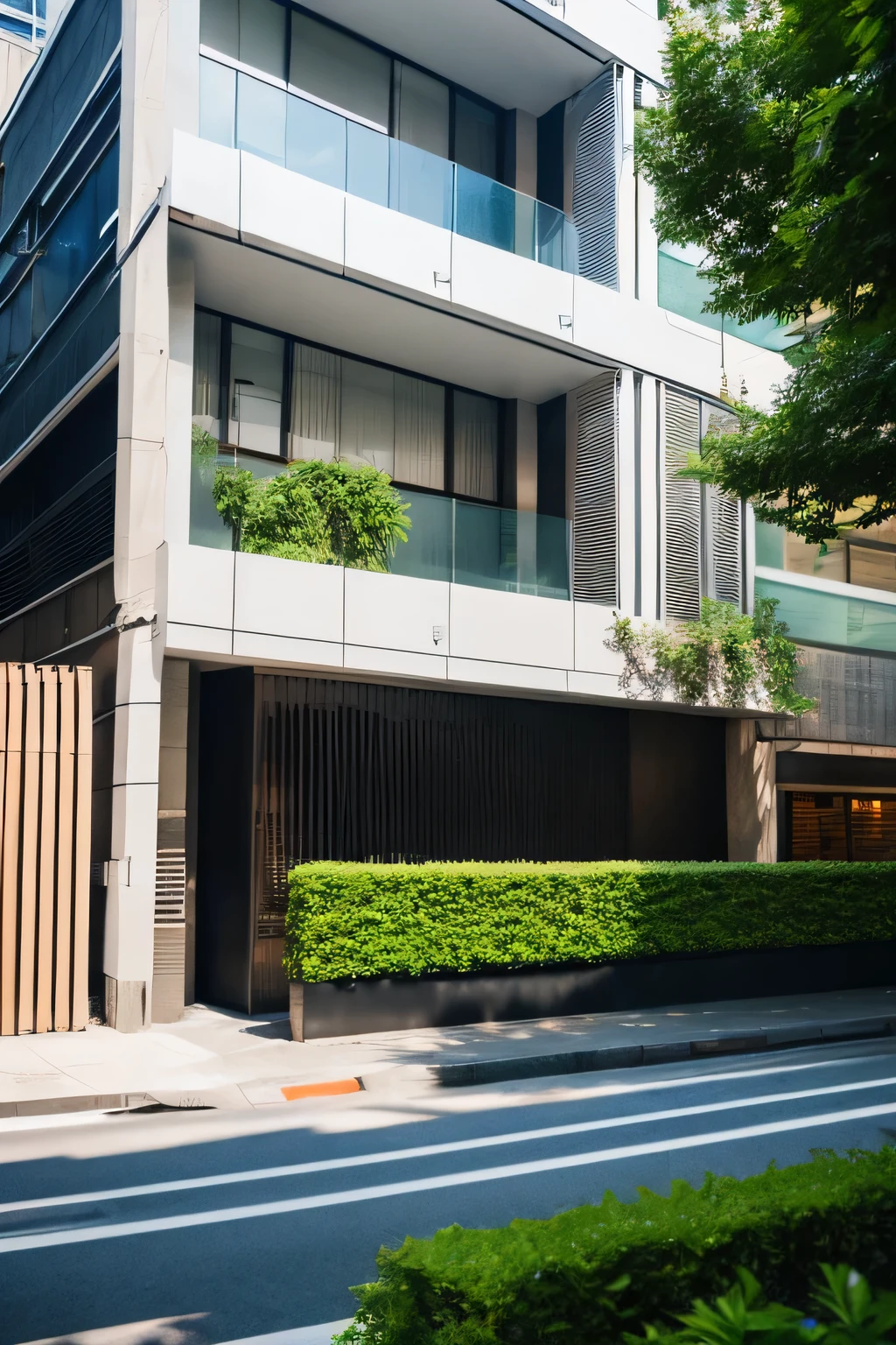 Company that has a modern facade,wide and separate from the city that bears its name "essence",Image resolution 1080x2160