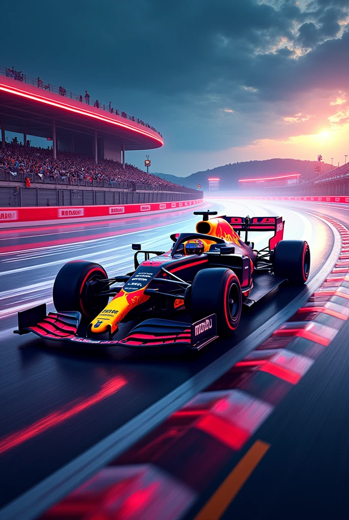 You said:
Make a banner with a race track background and a font similar to Formula 1 saying “Podcast that used to be Verstappen’s”
