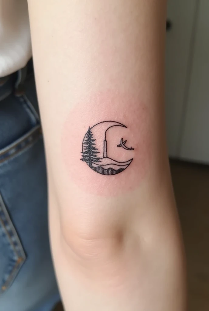 Tattoo Design Request:**
- **Theme:** I want a tattoo design that reflects my love for traveling, hiking, nature, and my connection to my zodiac sign (Cancer) and my boyfriend's zodiac sign (Capricorn).
- **Style:** The design should be minimalistic, created with fine lines. It should be tiny, delicate, and only in black and white.
- **Elements:**
- **Zodiac Signs:** Incorporate subtle representations of the Cancer and Capricorn zodiac signs. These can be simple line drawings or.and they should be like in very fine lines not drawn
- **Travel:** Add a small travel-related element like a tiny a simple mountain range, or a small airplane outline.
- **Nature:** Include a nature element such as a small tree, a leaf, or a simple mountain range. The nature elements should evoke a sense of peace and relaxation.
- **Overall Concept:** The design should feel serene and balanced, symbolizing both my love for peaceful, relaxing trips in nature and my strong connections and relationships to my boyfriend through his zodiac sign .
- **Placement:** It’s meant to be a small tattoo, so it should fit comfortably on front of the arm, ankle, or behind the ear.
And maybe more detail on travel and travel symbols and mix of different things of travel and nature not only nature
But no cross or any religious symbols