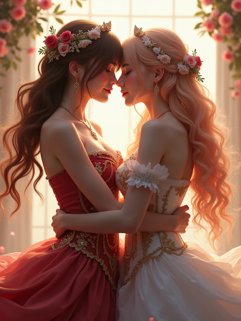 two girls kising in cosplay