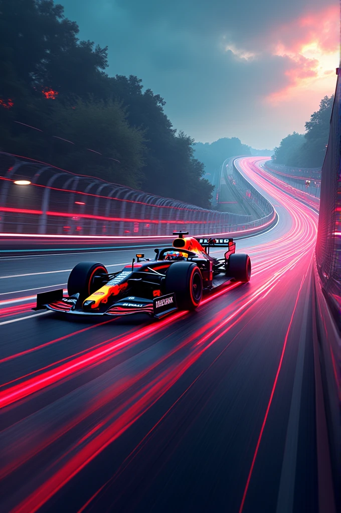 
You said:
Make a banner with a race track background and text in a font similar to Formula 1 saying “Podcast that used to be Verstappen’s”