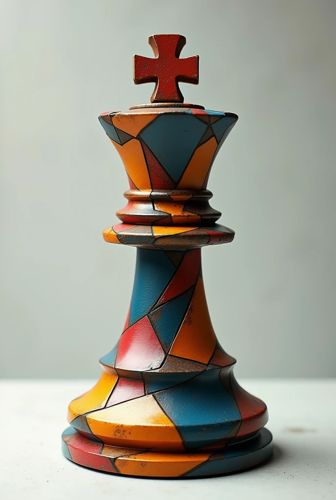 avant-garde art image, synthetic cubism on a chess pawn