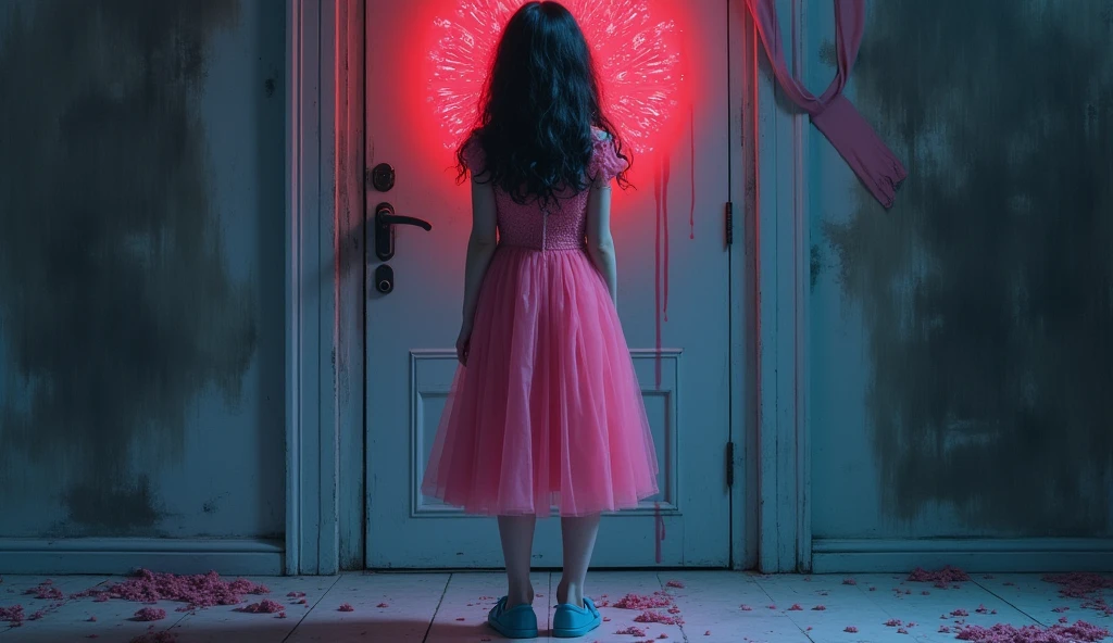 death girl ,death girl in pink dress, blue shoes