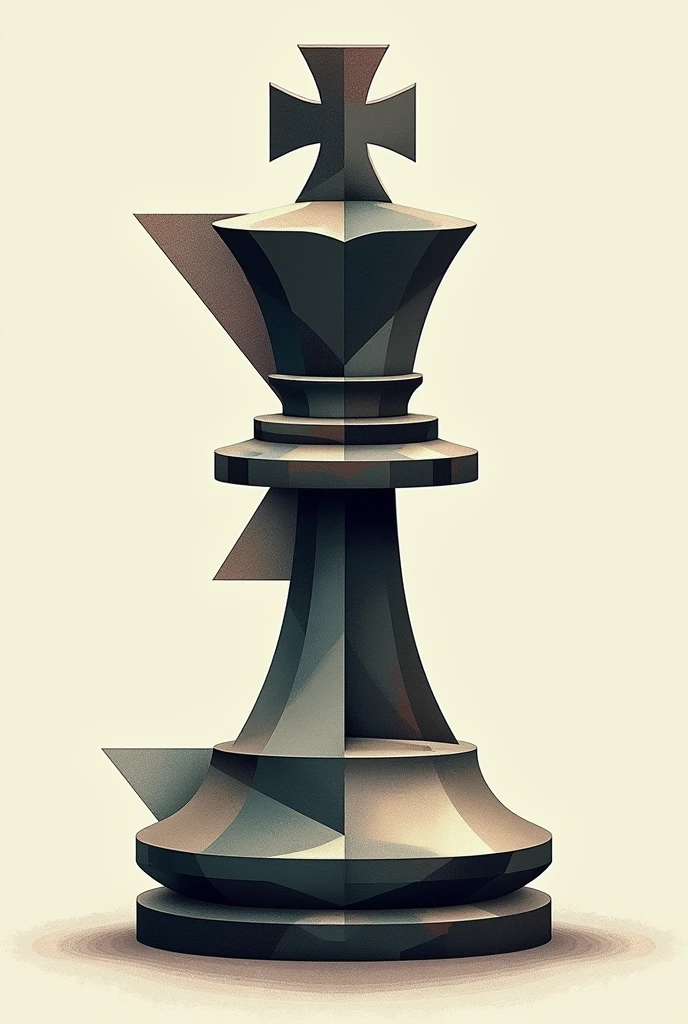 avant-garde art image, analytical cubism on a chess pawn