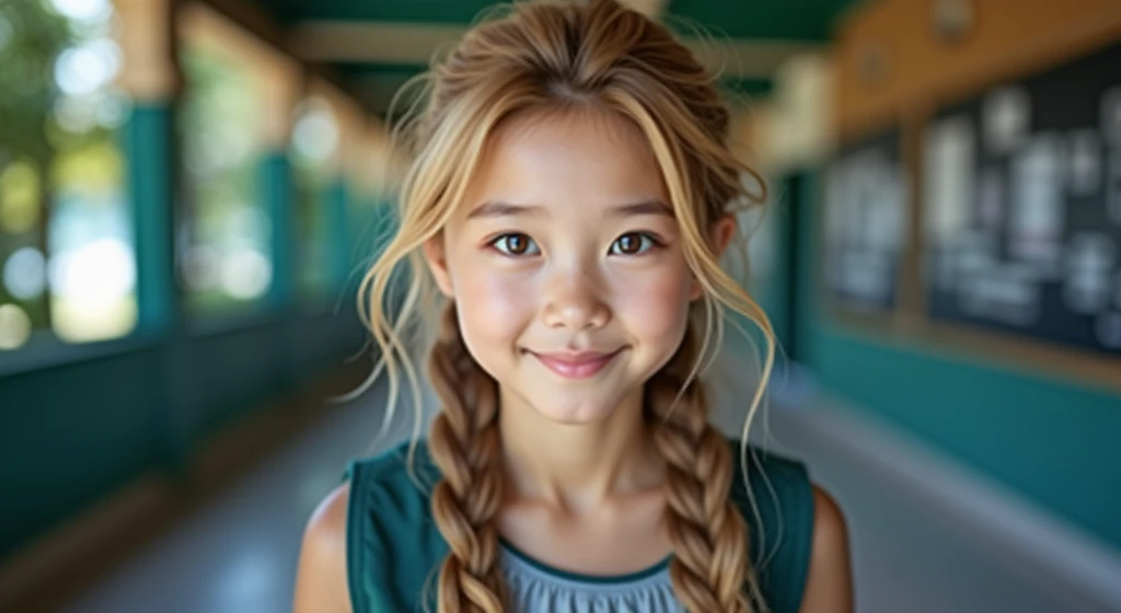 a young mixed asian woman with long wavy hair wearing a summer dress, sitting at a table, elbow on the table, smiling, (high detail skin:1.2), 8K UHD, Digital SLR, High quality, filmgrain, Fujifilm XT3, perfect figure, (beautiful woman:1.4), ((wavy hair)), RAW photo, rim lighting, dim lighting, perfect anatomy, anatomically correct, perfection proportions.