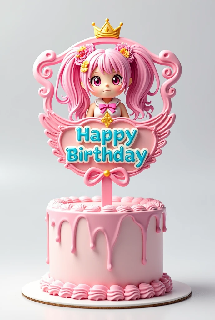 Cake topper saying Happy Birthday Emblem & Lyori