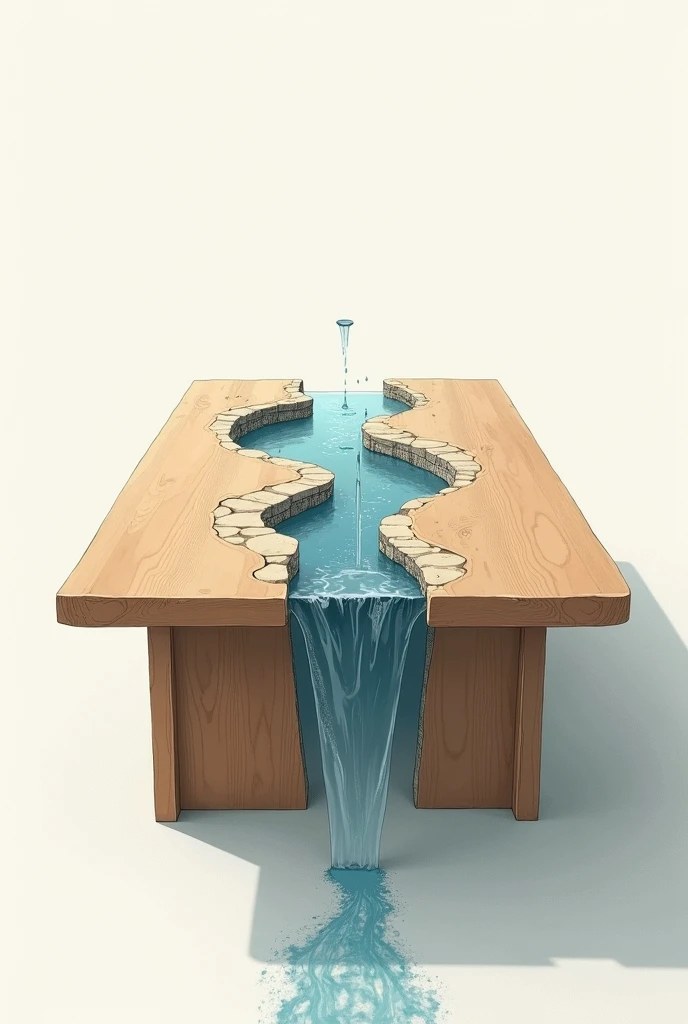 Illustration of a dialogue table with a watershed on the table