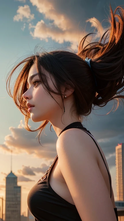 Highest quality, figure, Very detailed, In detail, High resolution, 8k wallpaper, Perfect dynamic composition, Beautiful attention to detail, Women&#39;s Fashion Summer,Medium Hair,small ,Natural color lip, Bold sexy pose,smile,Harajuku、1 girl、cute、sexy shot looking at camera, Large Breasts, The body is slim