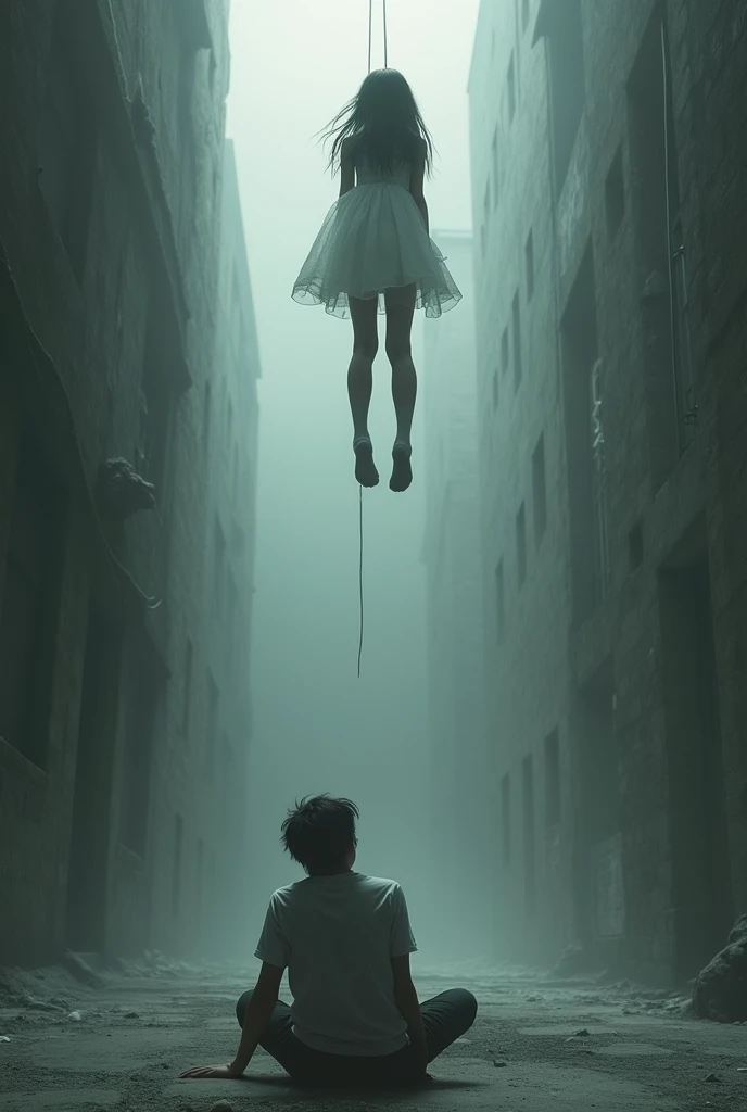 glitched、Hareful、An angel commits suicide by hanging himself、suicide、hanged、Hanging、Abstract、Despressing、The artwork、Hareful、glitch art、monotone、Suicide by hanging、suicide、Diabolical