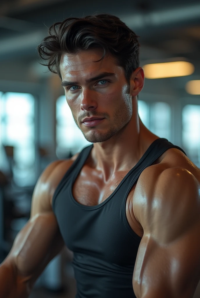 henry cavil lookalike boy at the gym