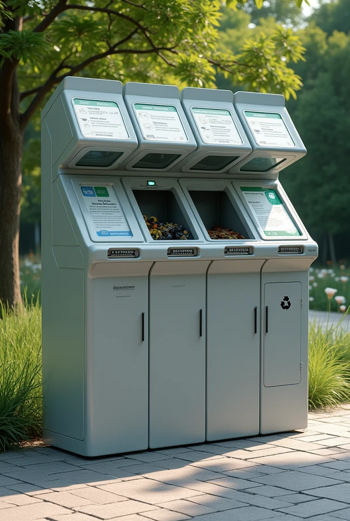 Automatic waste separator bin depending on the waste in tourist parks and people using it
